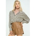 thumbnail image 6 of PROVA  Women's Targa Oversized Geometric Print Long Sleeve Button Down Top, 6 of 8