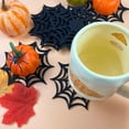 thumbnail image 4 of 10pcs-Halloween Bat Spider Web Felt Coasters Insulation Pads Holiday Supplies, 4 of 5