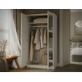 thumbnail image 2 of 100% Solid Wood Urban 2-Door Wardrobe Armoire with Mirrored Doors, 2 of 4
