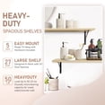thumbnail image 4 of Kaboon 27 inch Long 10 inch Deep Floating Shelves for Wall Set of 2, Large Open Shelves Wall Mounted, Space Saving Home and Commercial Use, Oak, 4 of 8