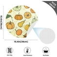 thumbnail image 4 of Pumpkin in Cute Style Round Place Mats Set of 1, Heat Stain Insulation Table Mats Non-Slip Grid Woven Placemats 15.4 Inch for Kitchen Dining Table Holiday, 4 of 7