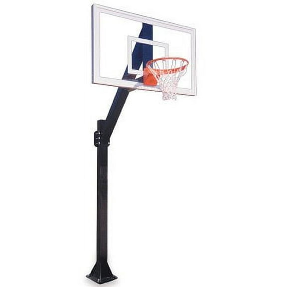 First Team Legend Jr. Pro-BP Steel-Glass In Ground Fixed Height Basketball System44; Black