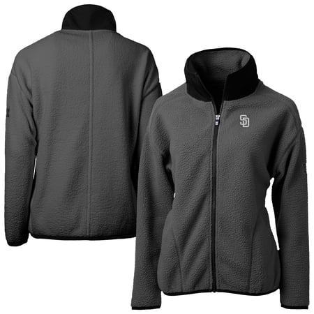 Women s Cutter & Buck Charcoal San Diego Padres Cascade Eco Sherpa Fleece Full-Zip Jacket
