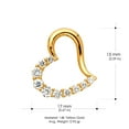 thumbnail image 4 of Ioka-14K Yellow Gold Journey Tilted Open Heart Cubic Zirconia CZ Charm Pendant with 1.9mm Figaro 3+1 Chain Necklace - 20", 4 of 6
