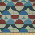 thumbnail image 2 of Ambesonne Fashion Fabric by the Yard Microfiber, Abstract Circles Geometric, 1 Yard, Sea Blue Champagne and Ruby, 2 of 2