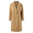 thumbnail image 5 of Women's Winter Wool Mid Length Coat Notched Lapel Buttoned Trench Coat Coat, 5 of 6