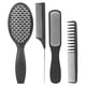 thumbnail image 1 of Juego de peines multifuncionales para el cabello, peine de cola de 9 filas, peine de doble diente, herramientas de peinado, conjunto negro, 4 Uds., 1 of 14