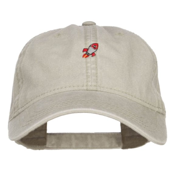Mini Rocket Embroidered Washed Cap - Stone OSFM