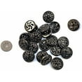 thumbnail image 4 of 20 pcs Black Retro Double Layer Openwork Metal Shank Sewing Coat Buttons -25mm -1", 4 of 5
