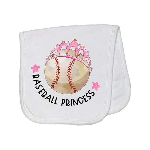 Inktastic Baseball Princess Tiara Baby Burp Cloth