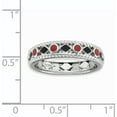 thumbnail image 2 of Sterling Silver Polished Red/Black Enameled Ring, 2 of 7