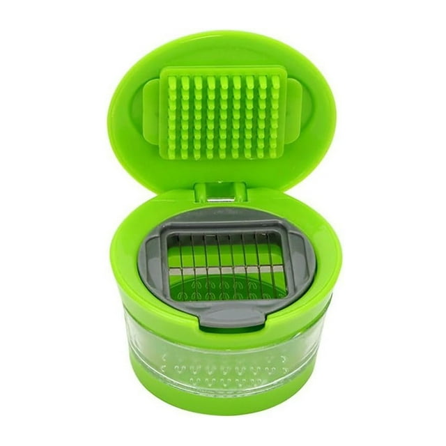 Garlic Multifunction Tool for Pressing Slicing Grating and Storing Food Kitchen Vegetable Helper for Fast Prep and Easy