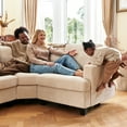 thumbnail image 4 of HONBAY 128.1" Modular Sectional Sleeper Sofa Bed Couch Corduroy U Shape with Storage Ottomans for Living Room, Beige, 4 of 11
