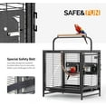 thumbnail image 6 of VINGLI Bird Cage, 25 inch Wrought Iron Bird Travel Carrier, Cage with Handle for Parakeets, Parrot, Lovebirds, Finches, Small/Medium Birds, 6 of 9