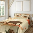 thumbnail image 2 of Ambesonne Animal Fitted & Top Sheet Set with Shams, Savannah Tropical Lands Art, Orange Brown and Cream, 2 of 5