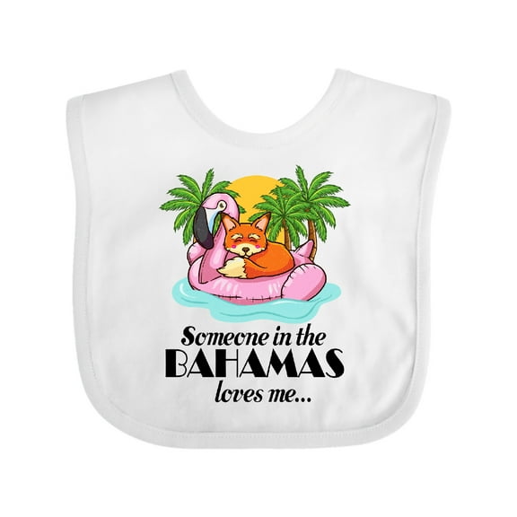 Inktastic Someone in the Bahamas Loves Me Boys or Girls Baby Bib