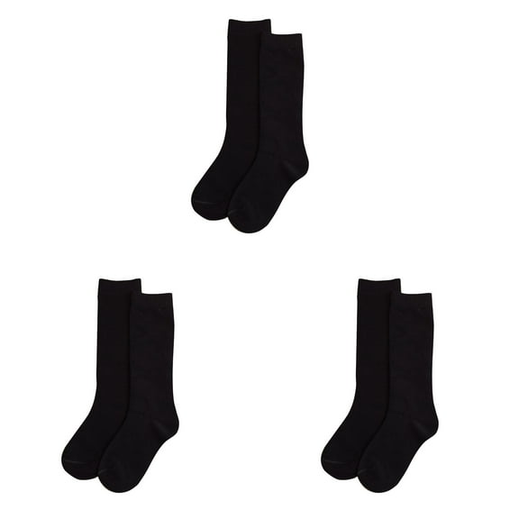 shoper 3 Pack Girls Knee High School Uniform Dress Socks Seamless Toe Kids Cotton Socks