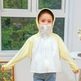 thumbnail image 5 of Penkiiy Chicas Chicos Camisa de manga larga Protección solar Capucha Ligera Entrenamiento Atlético Suéter Top Rash Guard para niños 8 Años Amarillo, 5 of 5