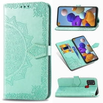 Galaxy A21s Case, Dteck ShockProof Premium PU leather Magnetic Flip wallet Case with Kickstand and Flip Cover For Samsung Galaxy A21s SM-A217, Mint Green