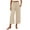Beige-01, variant on REALiKUN Capri Pants for Women High Waisted Wide Leg Linen Palazzo Trousers Pull On Elastic Smock Waist Loose Flowy Pants