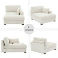 thumbnail image 3 of UIXE Chaise Lounge Indoor Upholstered Corduroy Sofa with Left Armrest for Living Room Bedroom, Beige, 3 of 7