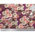 thumbnail image 2 of Soimoi Japan Crepe Satin Fabric Ranunculus with Bunch Floral Print Fabric by Yard 42 Inch Wide, 2 of 3