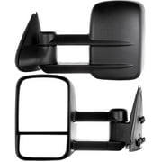 SCITOO Towing Mirrors Tow Mirrors Black Truck Mirrors fit for 1999-2007 for Chevy/for GMC Silverado/Sierra 1500 2500HD 3500HD with Pair LH RH Manual Adjusted No Heated No Turn Signal Manual Folding