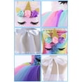 thumbnail image 6 of Unicorn Costume for Girls Sequin Rainbow Tutu Dress for Birthday Party with Headband and Wings 2T-10T, 6 of 6