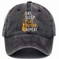 thumbnail image 1 of Gorra de béisbol Eats Sleeps Plays Guitars Repets Anime para hombre, 1 of 2