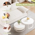 thumbnail image 6 of Round Nesting Coffee Table Set of 2 White Marble Coffee Table with Wood Storage Drawer Modern Circle Coffee Tables for Living Room Center Table Mid Century Coffee Table, 6 of 7