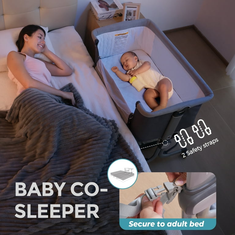 Anyask Portable Baby Bedside Bassinet, Waterproof Mattress Pad