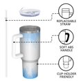 thumbnail image 4 of 40oz Tumbler with Handle and Straw, Vacuum Insulated Stainless Steel Travel Mug, Fits Car Cup Holder, Ice Crystal Print, 4 of 6