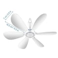 thumbnail image 3 of USB Mini Ceiling Fan with Remote Control, 4-Speed Portable Hanging Fan with Timer, 6 Detachable Blades Small Tent Fan for Camping, RV, Gazebo, Dorm & Bed, White, 3 of 6