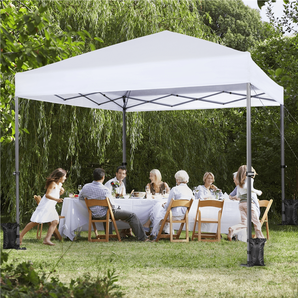 Renwick 8x8 Ft Instant Pop Up Canopy with One Push To Lock Setup Mechanism, White
