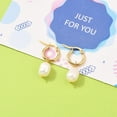 thumbnail image 3 of 2pairs 304 Stainless Steel Hoop Earrings with Rice Cultured Freshwater Pearl Beads Golden White 37mm Pin: 0.7x1mm, 3 of 3