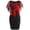 RD1, variant on Women's Casual Tennis Dress Fashion Rose Print Chiffon O Neck Ruffles Dress for Everyday Wear Red XXL