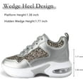 thumbnail image 2 of Women's Fashion Wedge Sneakers - Hidden Heel Height Platform Shoes with Glitter Detail, 2 of 11