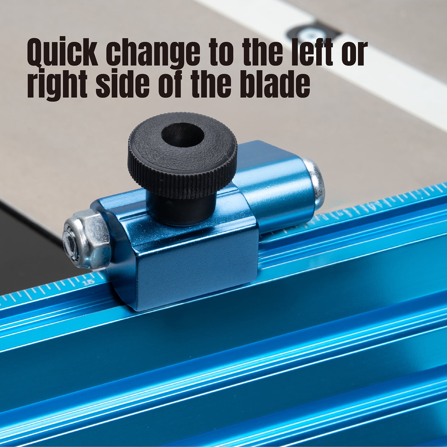 POWERTEC Table Saw Precision Miter Gauge System w/ 27 Angle Stops and 3/4”x 3/8”T-Slotted Miter Bar w/Removable T-Slot Plate; Includes 24”x 3” Multi T–Track Fence w/Scale, T-track Flip Stop, 71391