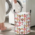 thumbnail image 5 of Xecao Colorful Donuts Print Laundry Basket,Laundry Hamper Designed for Storage Dirty Clothes Hamper,Collapsible Laundry Baskets-Small, 5 of 6