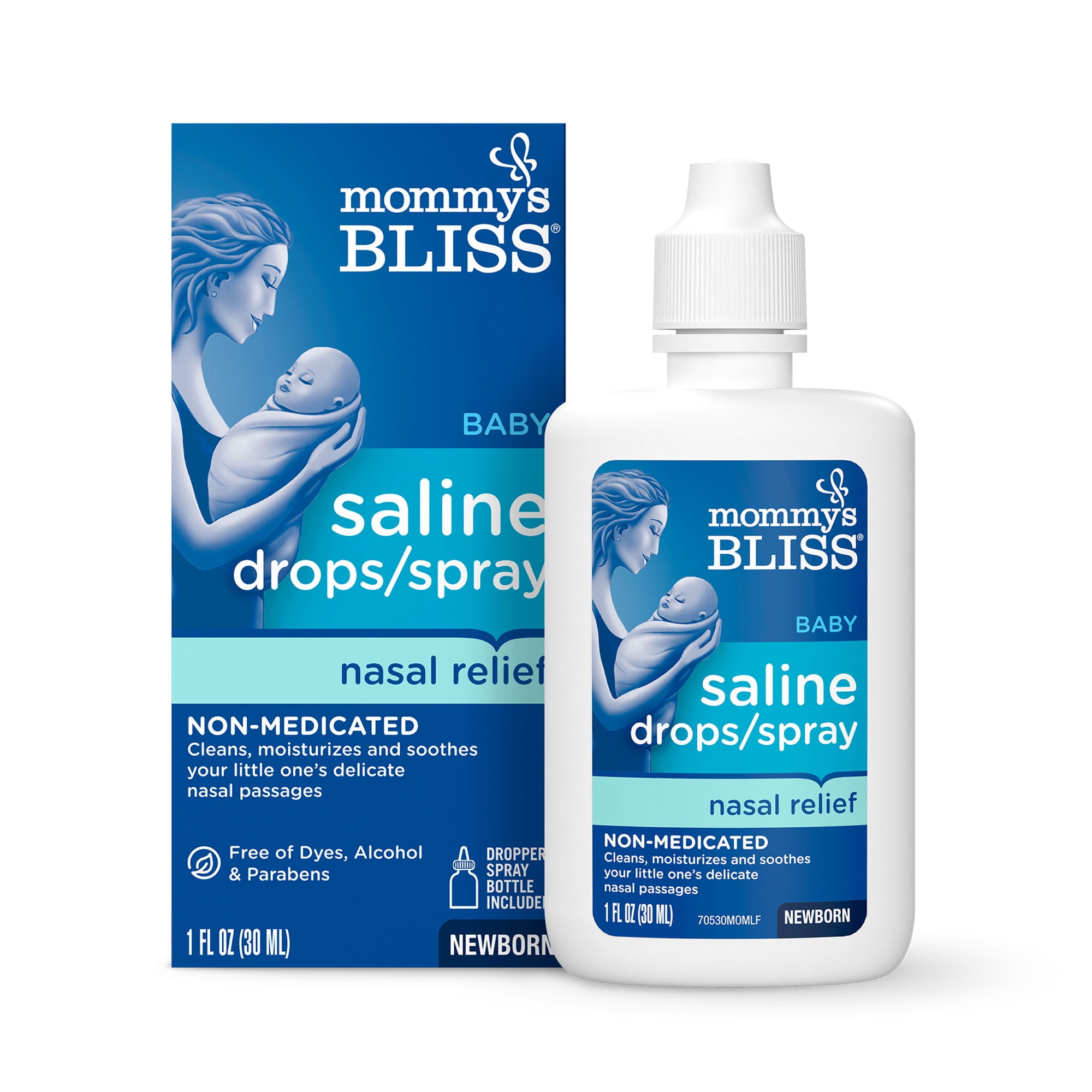 Mommy's Bliss Baby Saline Drops/Spray Nasal Relief for Babies and All Ages, 1 fl oz