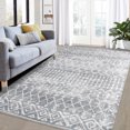thumbnail image 3 of CAROMIO Area Rugs Boho Rug Modern Abstract Rugs Soft Indoor Carpet Low Pile Non Slip Rugs for Living Room Bedroom, 9' x 12' Gray, 3 of 7