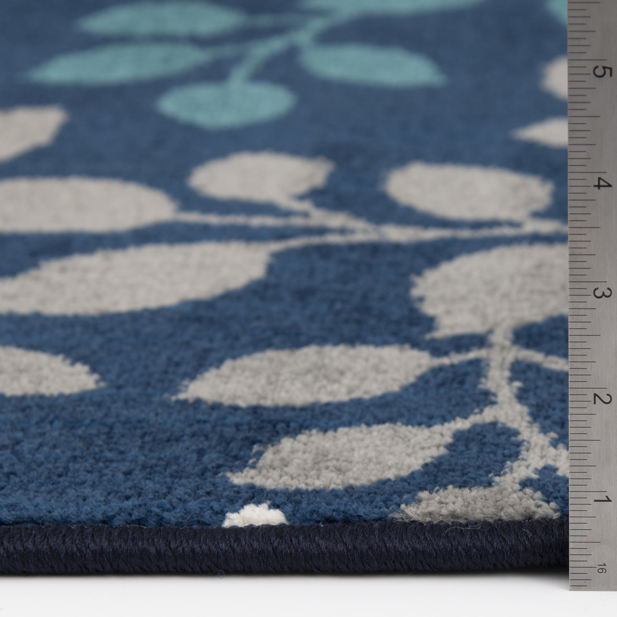 Loomaknoti Terrace Tropic Tiffeni 2' x 3' Floral Indoor/Outdoor Runner Rug , Blue/Gray