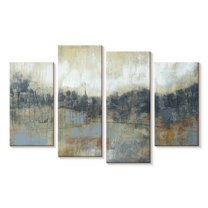 Elephant Stock Cool Grey Horizon I Wall Art - Horizontal Multi Panel Canvas - Living Room Wall Decor - Abstract Multi Panel - Blue And White Decor By Jennifer Goldberger - 24" x 14"