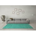 thumbnail image 3 of Ahgly Company Machine Washable Indoor Square Oriental Turquoise Blue Industrial Area Rugs, 8' Square, 3 of 4