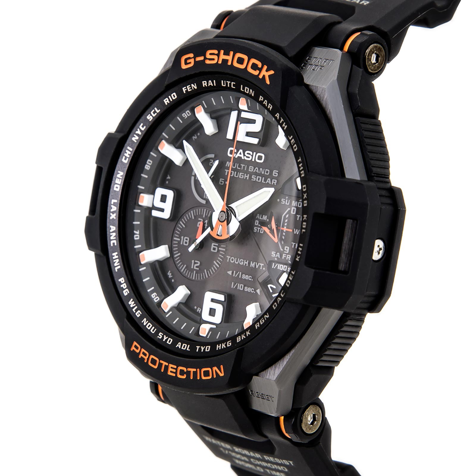 GW4000-1A Men's G-Shock Multiband Tough Solar Power Black Dial Atomic Alarm  Watch