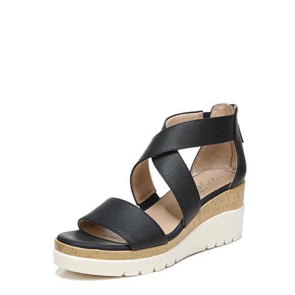 Sandalia Naturalizer SOUL Goodtimes Negra Cuña Tacón 7 cm