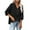 Black, variant on Tumotour Pullover Sweatshirts For Women Long Sleeve V Neck Button Collar Drawstring Hoodies 2024 Fall Casual Solid Color Loose Tops Shirts