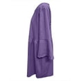 thumbnail image 3 of Pejock Women's Summer 3/4 Sleeve Crew Neck T Shirt Dress Cotton Linen Dress Casual Loose Swing Dress Purple L (US Size:8), 3 of 4