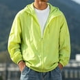 thumbnail image 6 of Men's UPF 50+ Sun Protection Hooded Jacket, Lightweight Quick Dry Loose Fit Outdoor Windbreaker, Unisex Casual Summer Thin Coat Green, 6 of 6