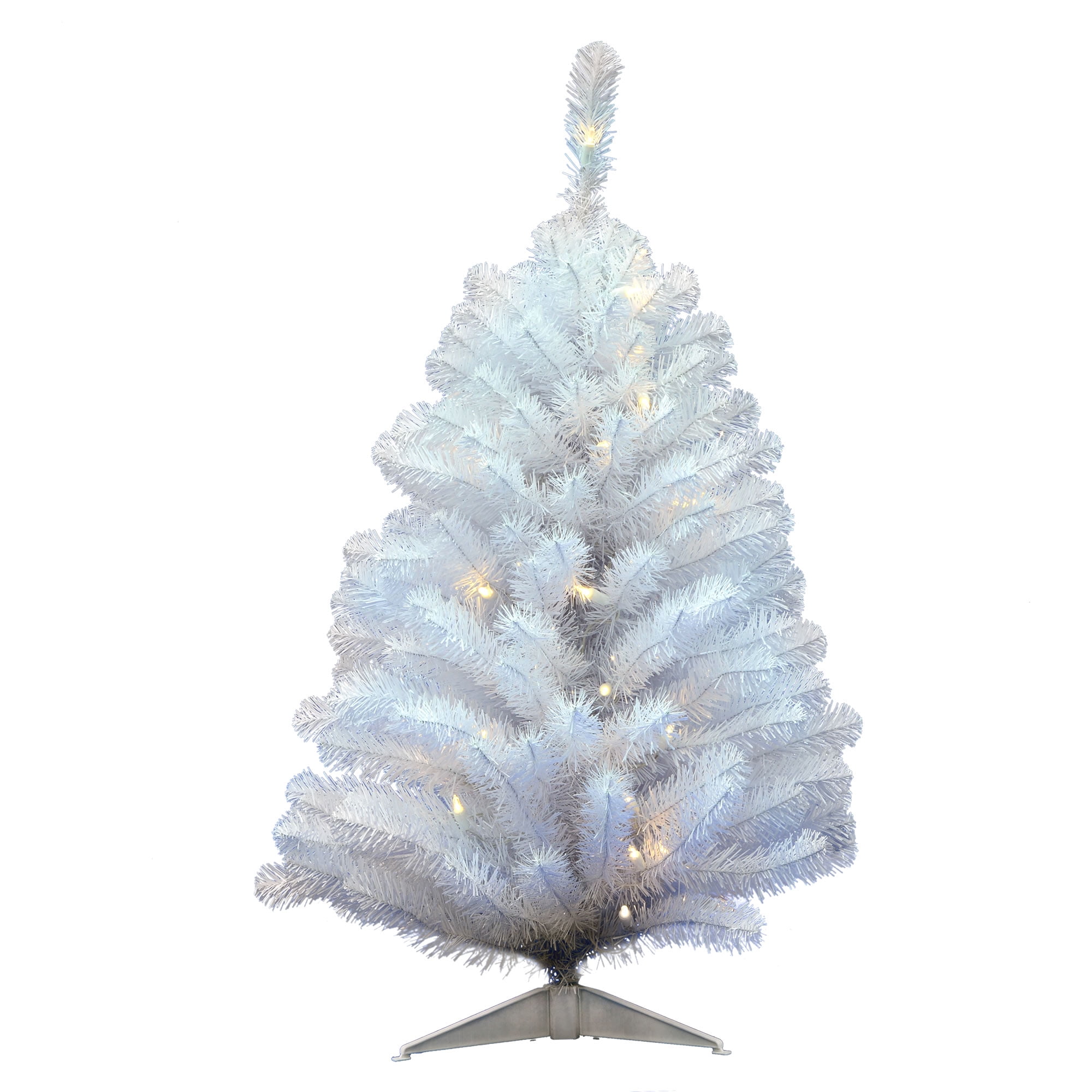 Vickerman PreLit 3' Crystal White Artificial Christmas Tree, LED, Warm